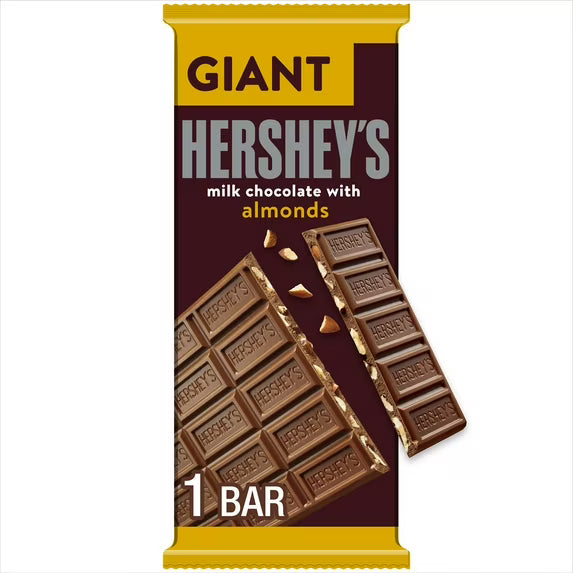 Hershey's GIANT milk chocolate with almonds bar 7.37 oz